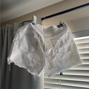 American Eagle Outfitters White Distressed Denim Shorts
